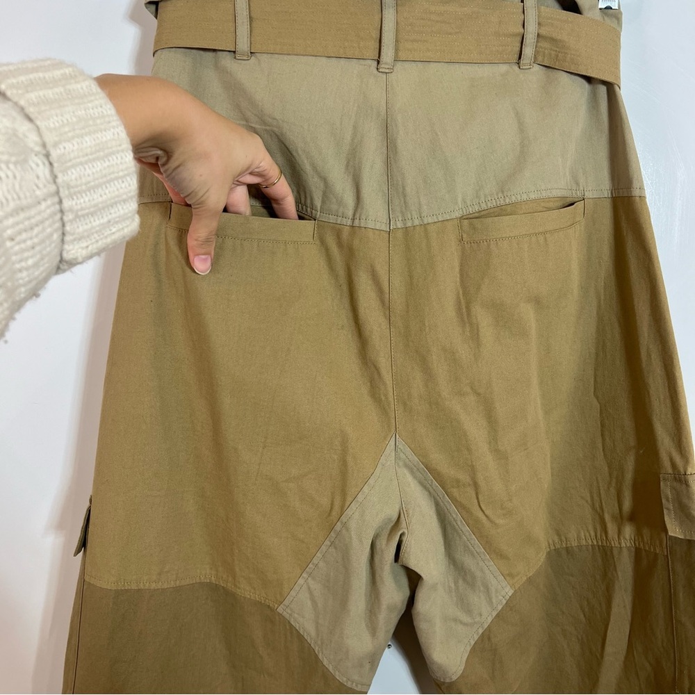 Mes Demoiselles Bendan 100% Cotton Cargo Patchwork Paperbag Designer Pants EU 36 - Picture 8 of 10
